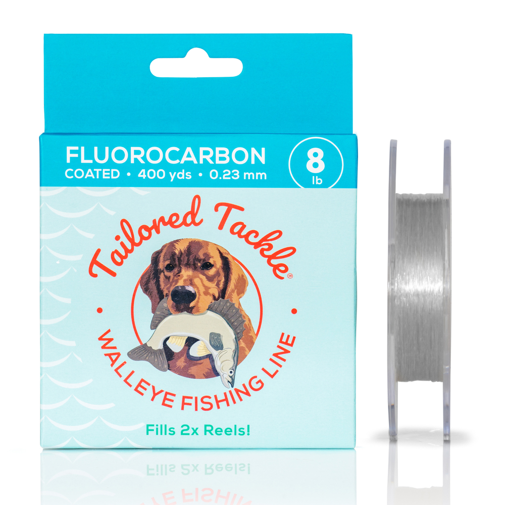 Mobile Walleye Fishing Line Fluorocarbon Coated Monofilament 8lb 400yds Ultra Clear Front
